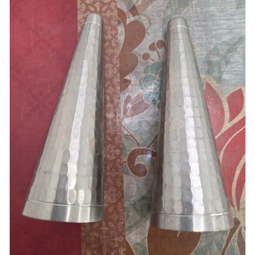 Vintage Royal Selanger Hammered Pewter Salt & Pepper Shakers EUC